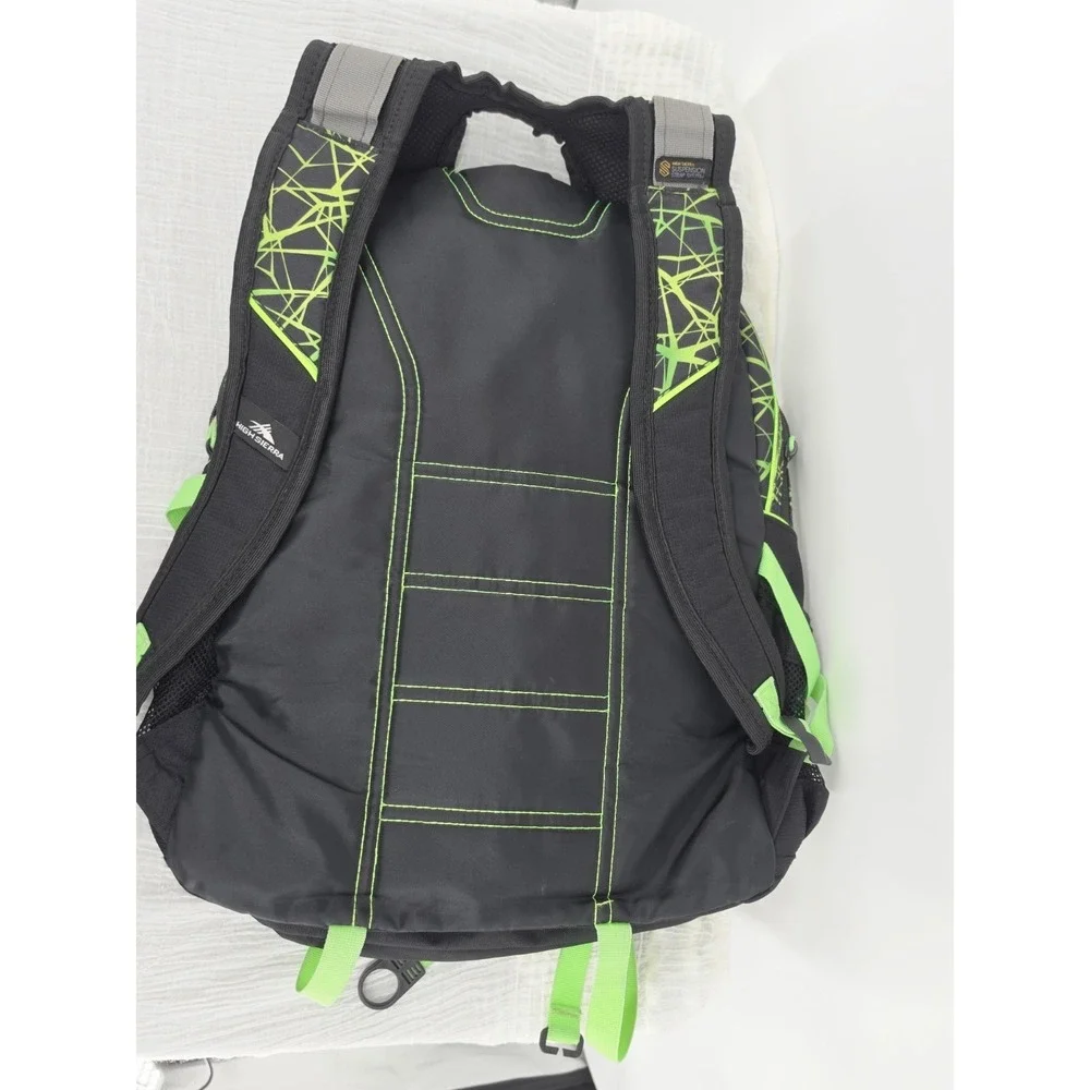 High Sierra Swerve 17 Computer Laptop Backpack Black Green Logo New 19X13